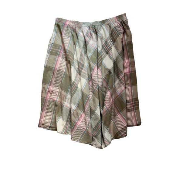 JP Collections Pleated Preppy Skirt Womens 26 Brown Plaid Knee Length Retro 90s - Picture 1 of 11
